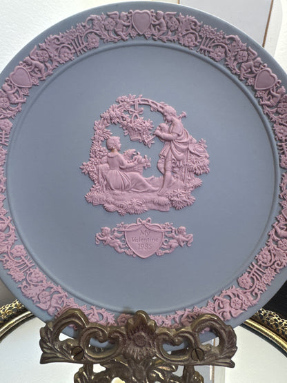 Wedgwood blue and pink  My Valentine plate 1985