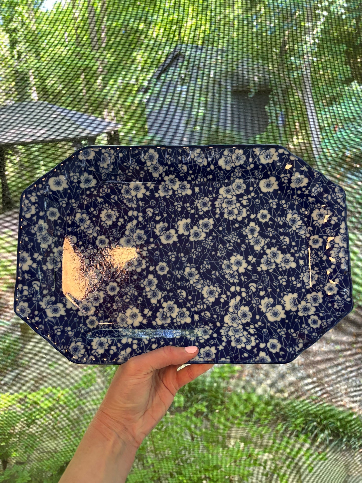 Reserved! Stunning Calico platter!