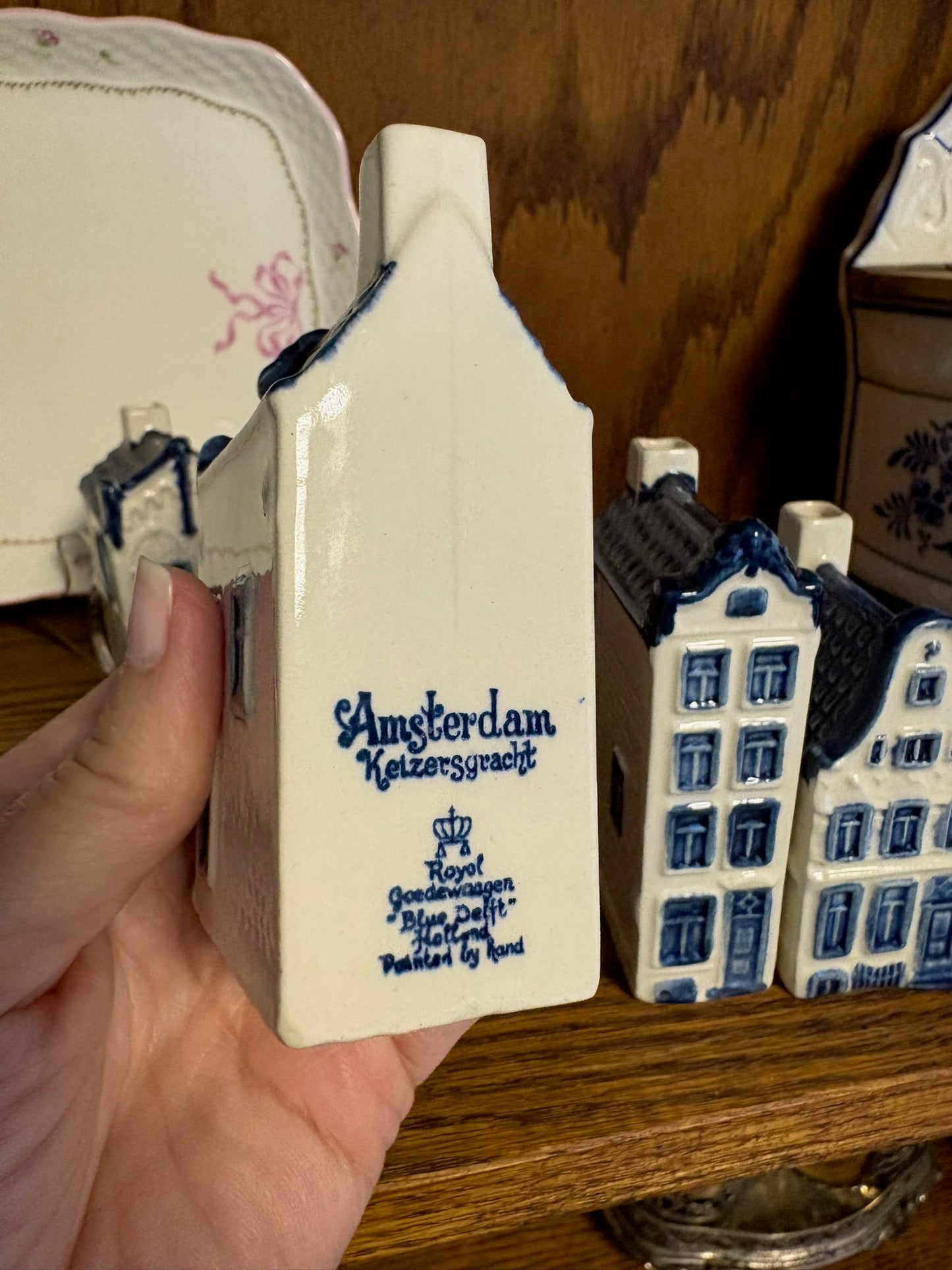 WCCR Charitable Item #166 | Set of 3 Royal Amsterdam Delft Blue Canal Houses | Hand-Painted Dutch Porcelain