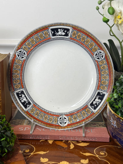 RESERVED - CASEY - Antique Wedgwood Athena Dinner Plate | Aesthetic Movement Transferware | England | 10”