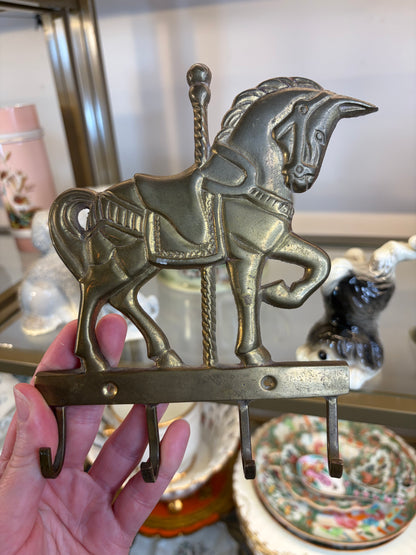 Lovely carousel horse brass key rack!