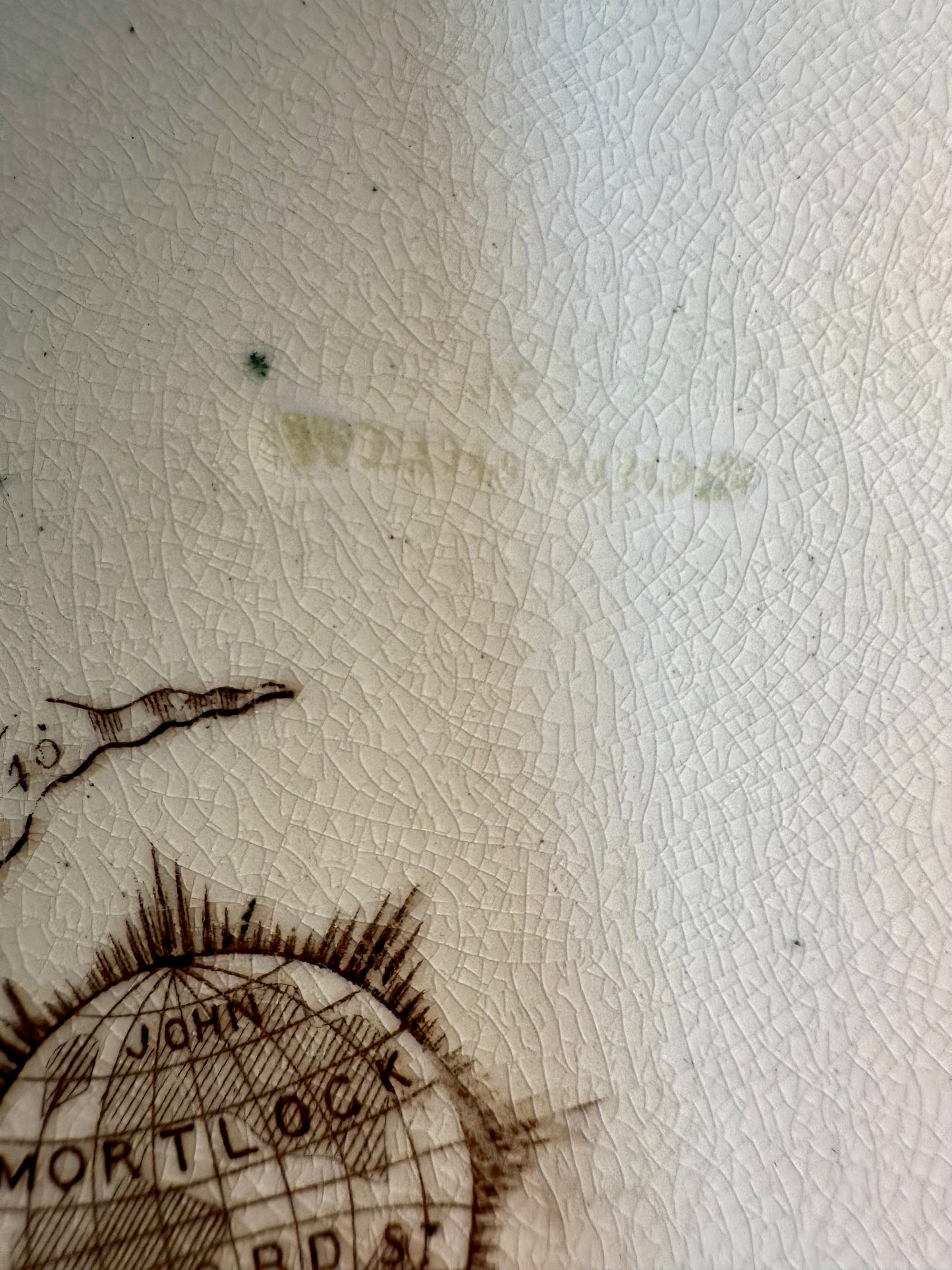 Late 19th Century Wedgwood "Lag & Feather" Brown Transferware Plates Pair, Made in England, 10"