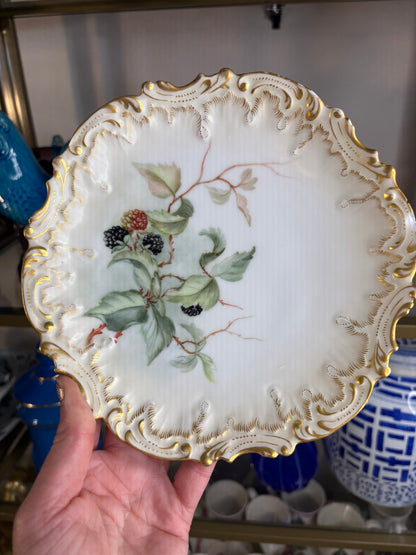 Gorgeous Limoges plate set with gold and florals! As is!