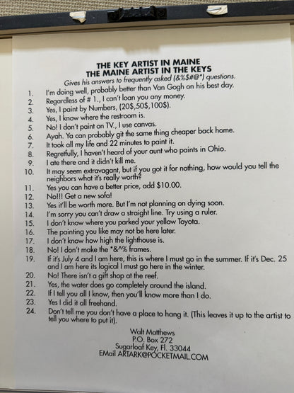 Custom framed color lithograph audubon print of lighthouse by Walt Matthews