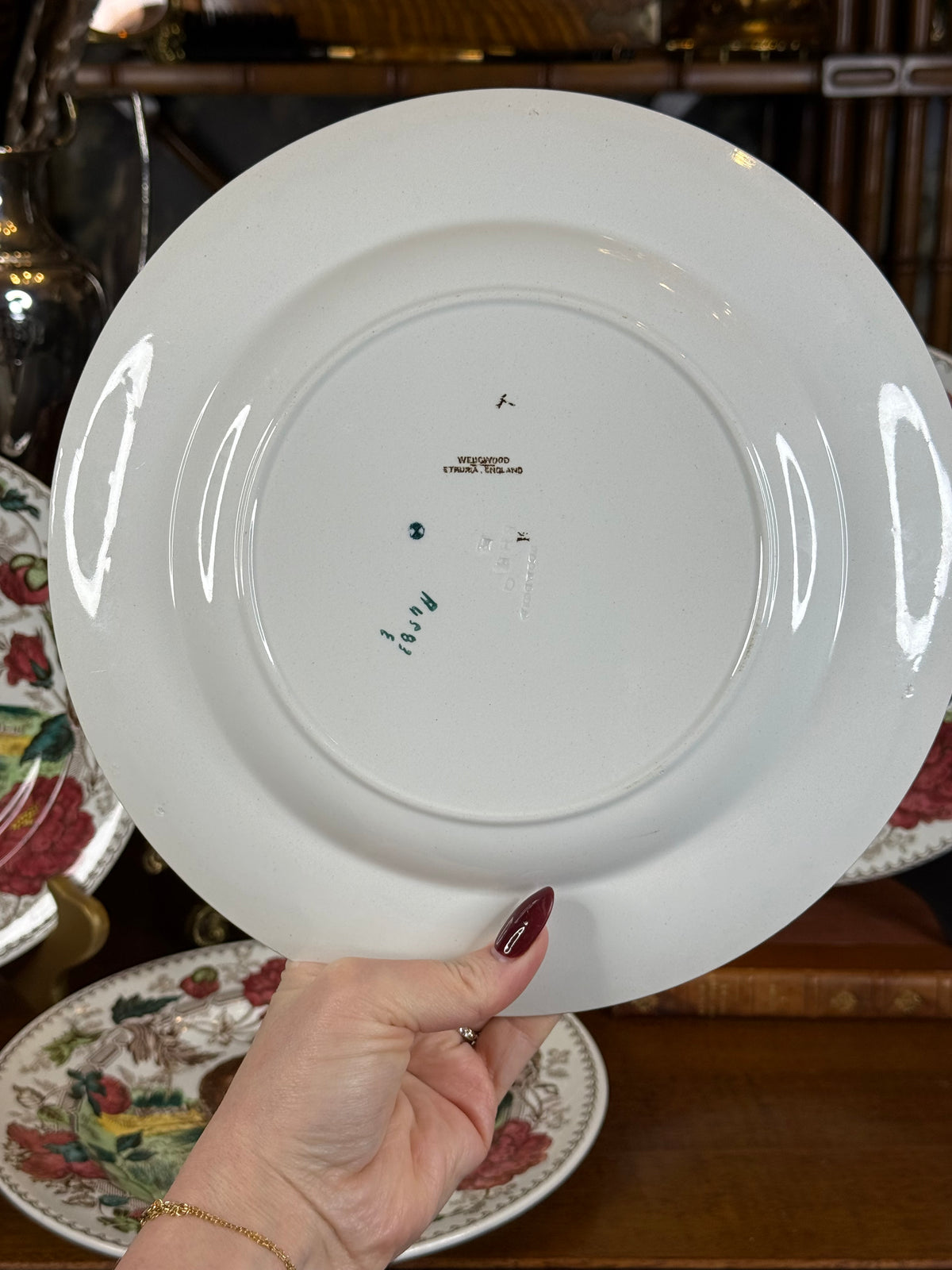 Antique Wedgwood Set of (5) “Formosa” Turkey Dinner Plates | Etruria England | Game Bird Transferware | Circa 1903 | 10.25”