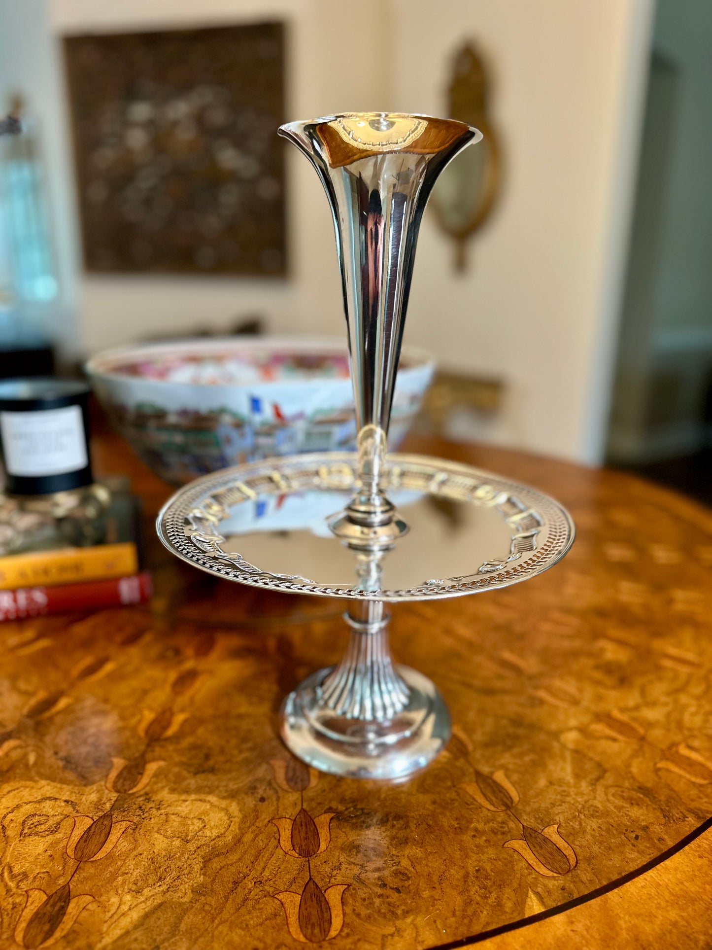 Antique Mappin & Webb Silver Plate Epergne/Table Centerpiece | London & Sheffield, 15.25”