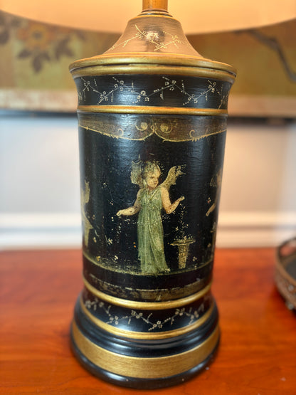 Fabulous Chinoiserie Table Lamp with Silk Shade