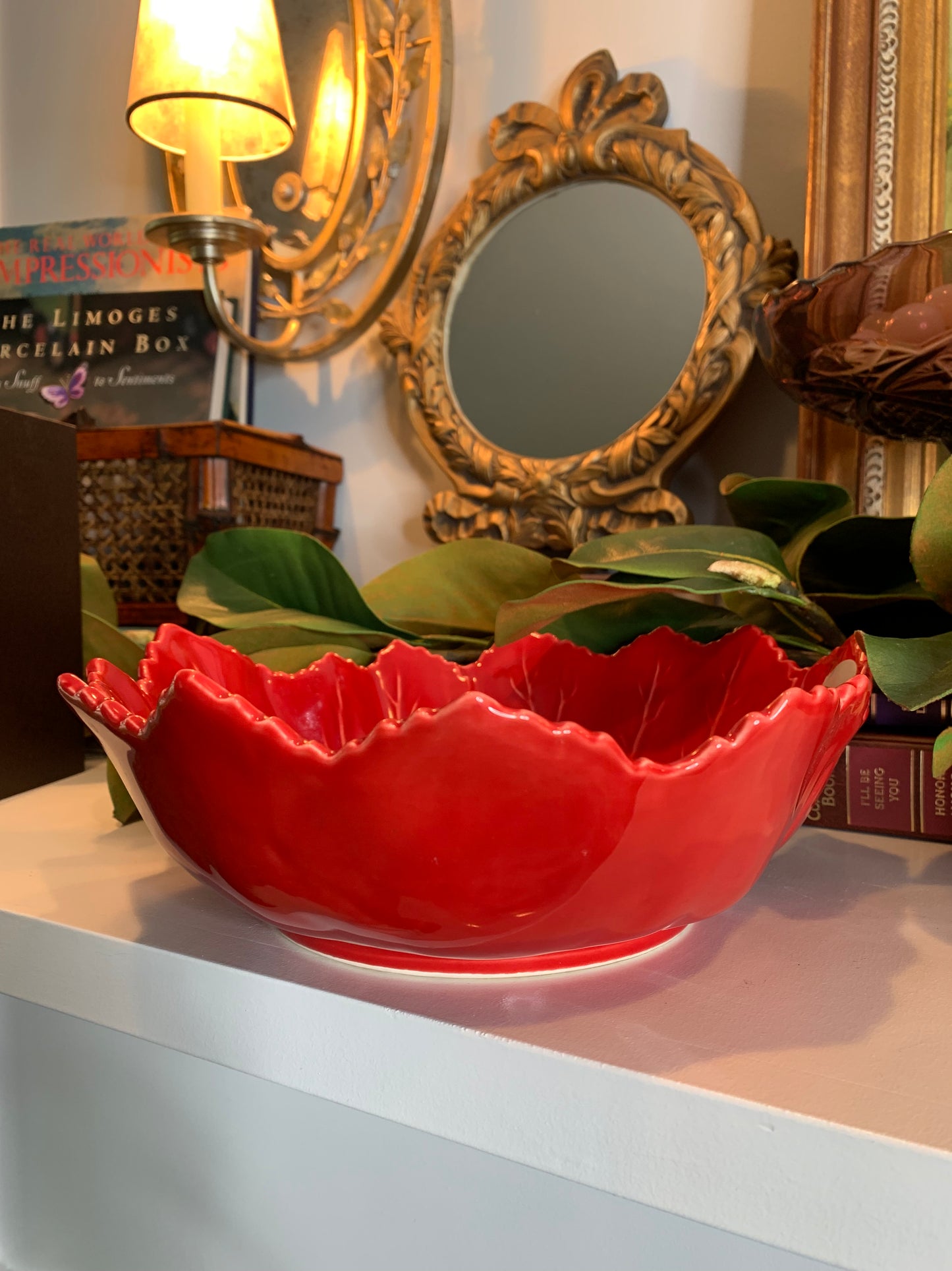 New Red Maple Leaf Olfaire Serving Bowl
