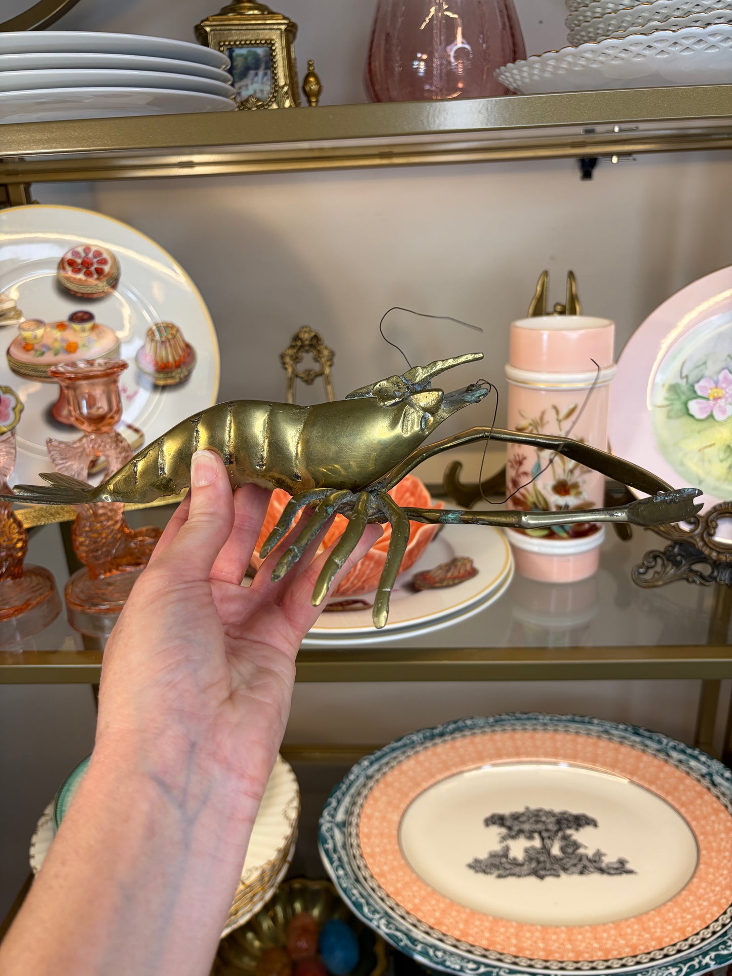 Vintage brass lobster!