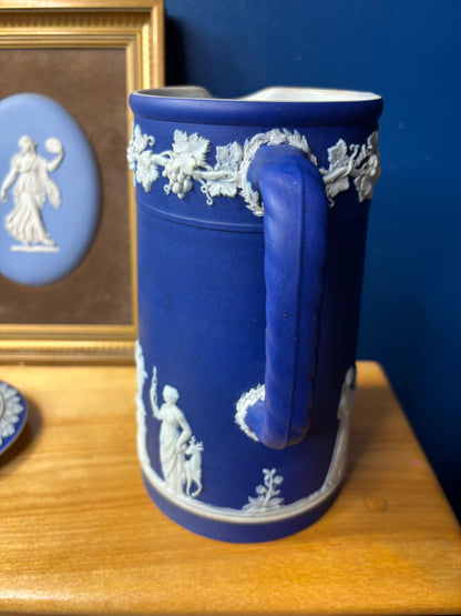 Antique Wedgwood Jasperware cobalt dipped coffee pitcher!