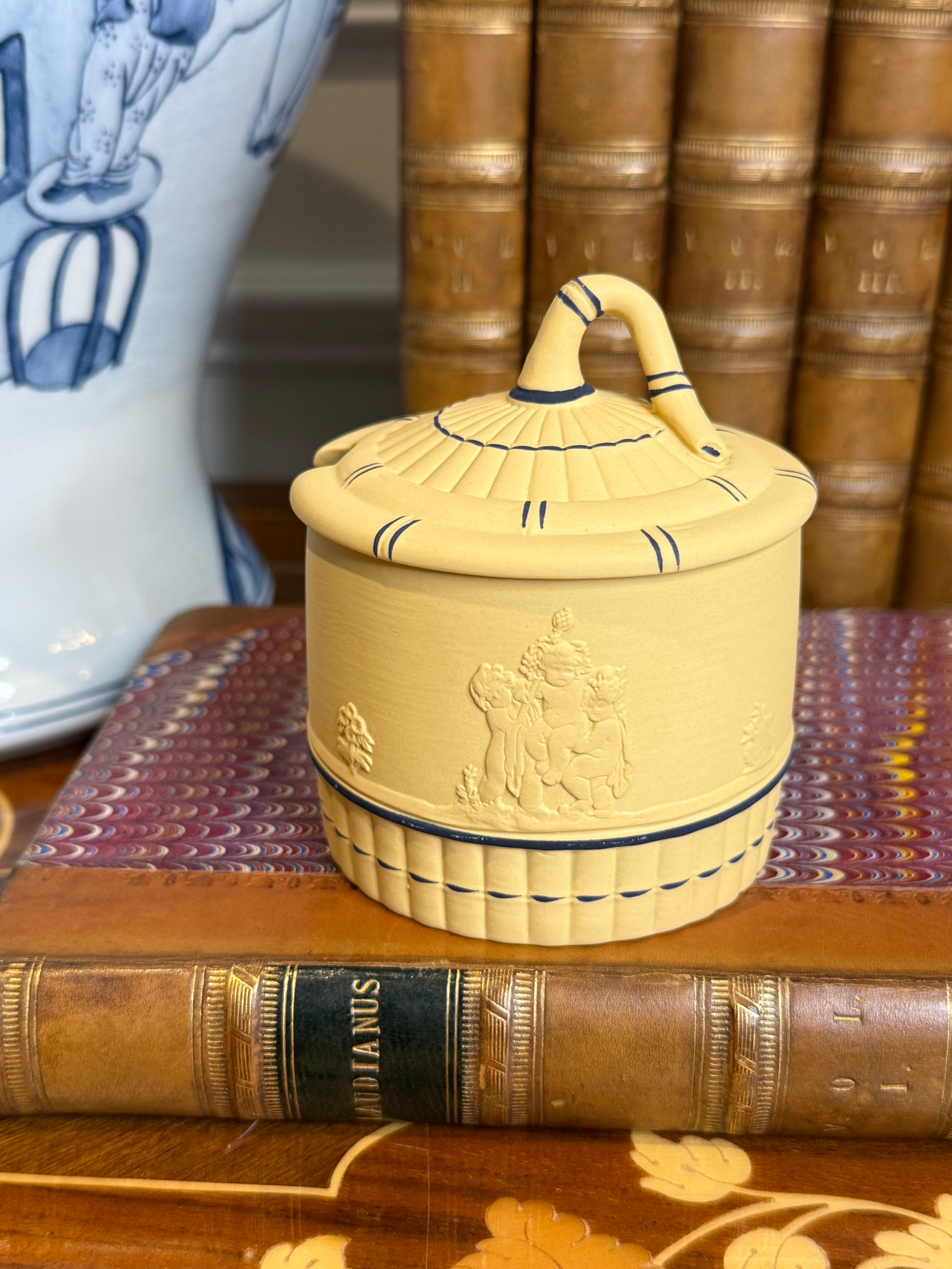 Vintage Wedgwood Black on Cane Jasperware 5-Piece Coffee Service