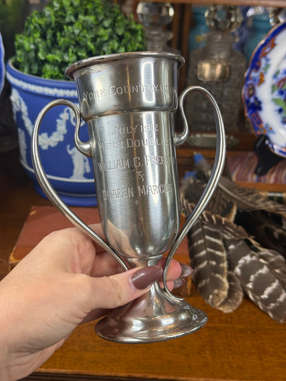 Smith, Patterson & Co. York Country Club Men’s Doubles Tennis Trophy | York, Maine | July 1912 | 7” H × 5.5” W