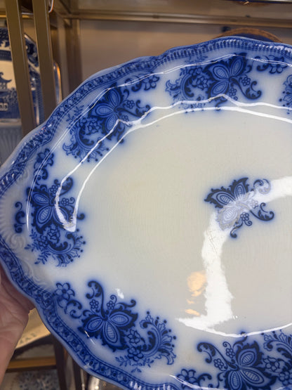 Antique Johnson Bros. Flow Blue Princeton platter! Circa 1900-1912