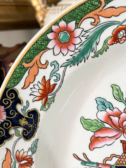 Live 09/15 Gorgeous Antique Ashworth / Vase And Table Pattern /Staffordshire Chinoiserie Plate With Swan