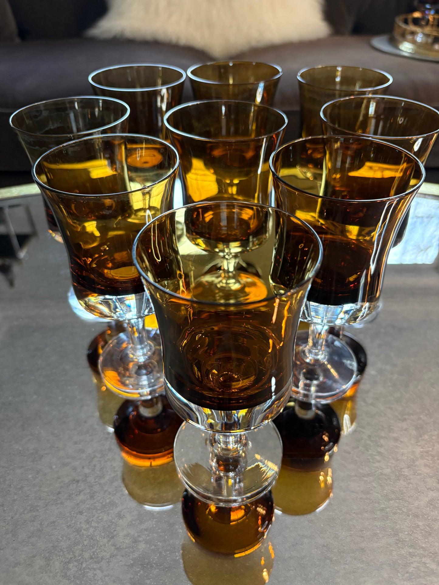 Mirage Brown by Denby Amber Juice/Wine Goblets Set of 10