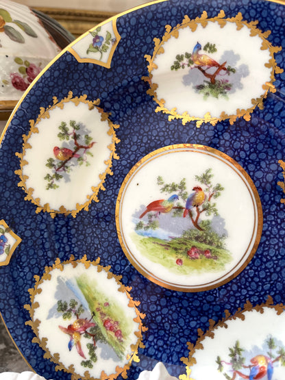 Live 08/04 Last One Of Set Special Price - Bespoke Tiffany & Co. Cobalt — George Jones England Late 19th-Century Pheasant Luncheon Plate 9”
