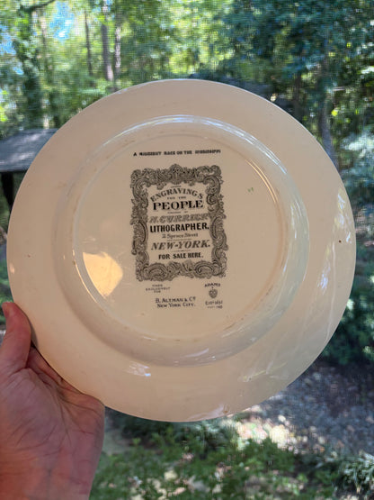 Vintage steamships racing transferware plate!