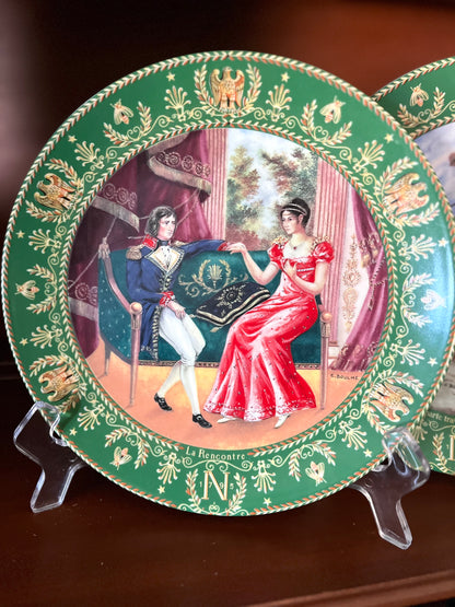 Colorful Set Of 4 Limoges Limited Edition Napoleon and Josephine Wall Plates