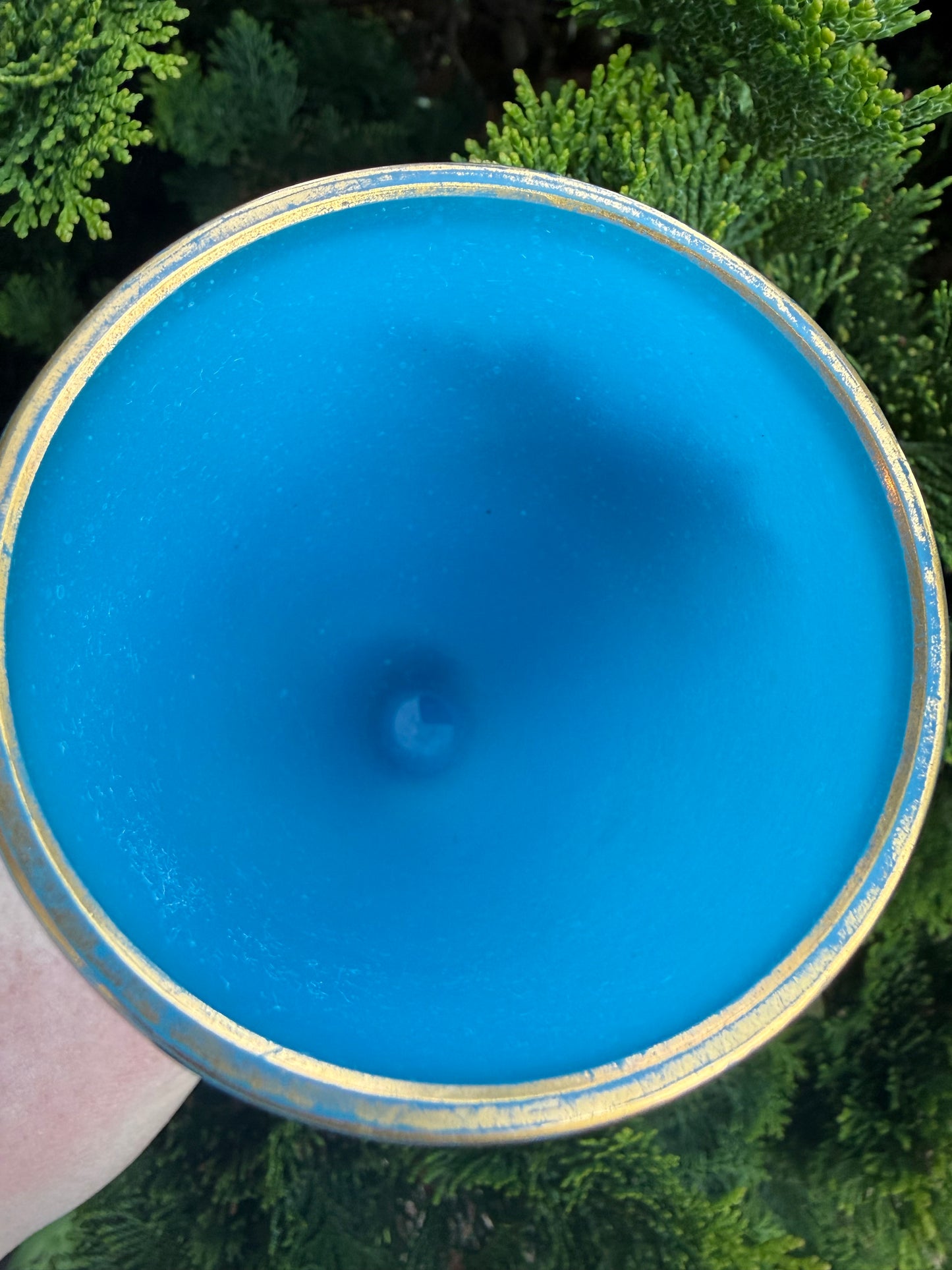 Vintage Art Deco Satin Blue Art Glass 6.25” Vase