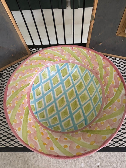 Vintage 1983 Mackenzie Childs extra large bowl!
