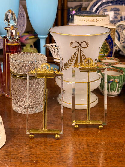 Antique French Louis XVI Gilt Brass & Beveled Glass Picture Frames – Matching Pair | c.1900