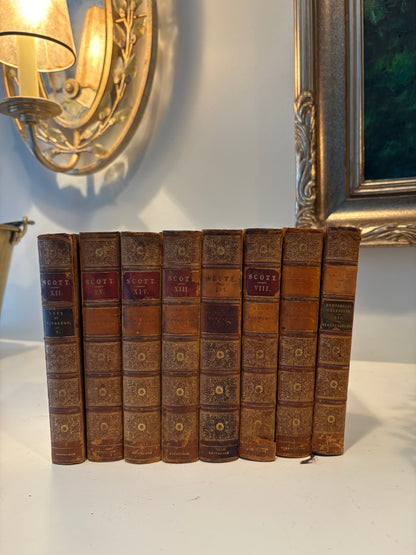 Set of (8) Early 19th c Books by Sir Walter Scott