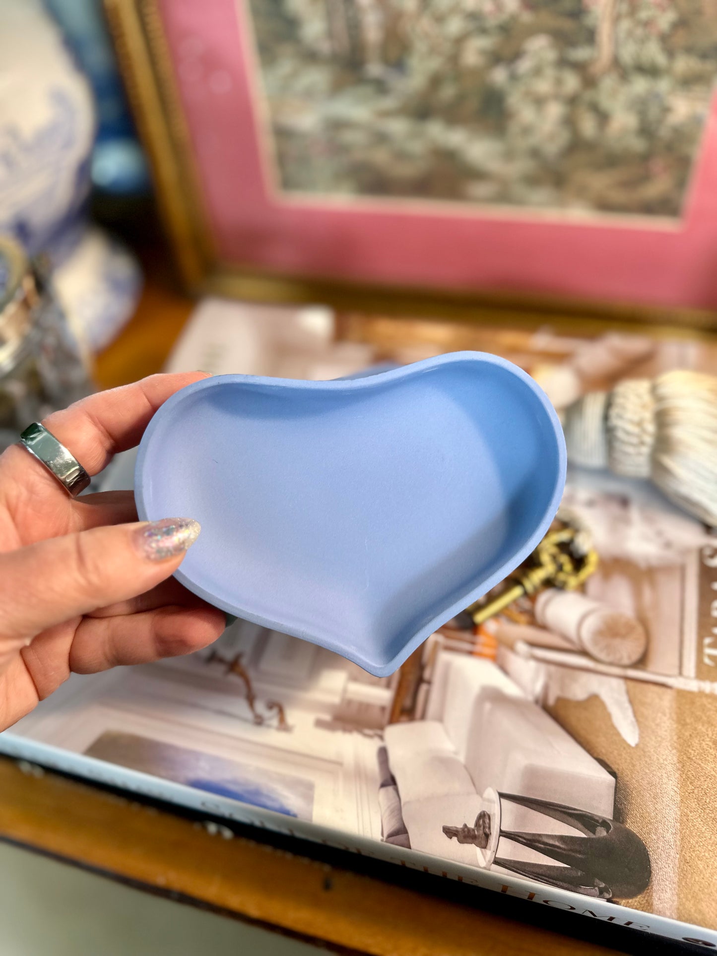 Wedgwood Jasperware Heart-shaped Lidded Trinket Box