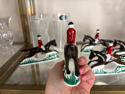 Beautiful equestrian hunt scene napkin rings set of 5! Two sets available; sold separately!