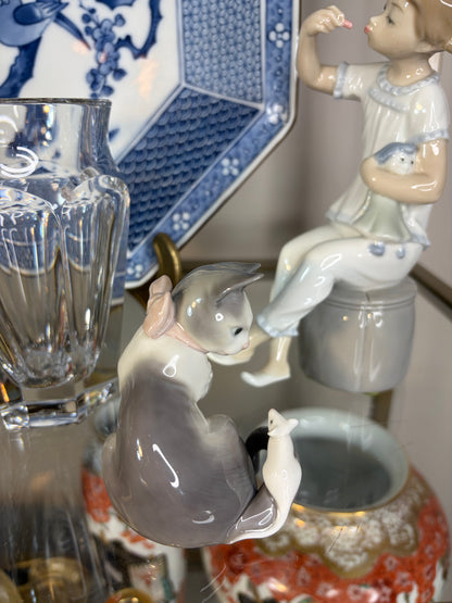Lladro cat and mouse figurine!