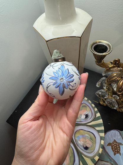 Reserved beautiful hand painted porcelain ornament ￼