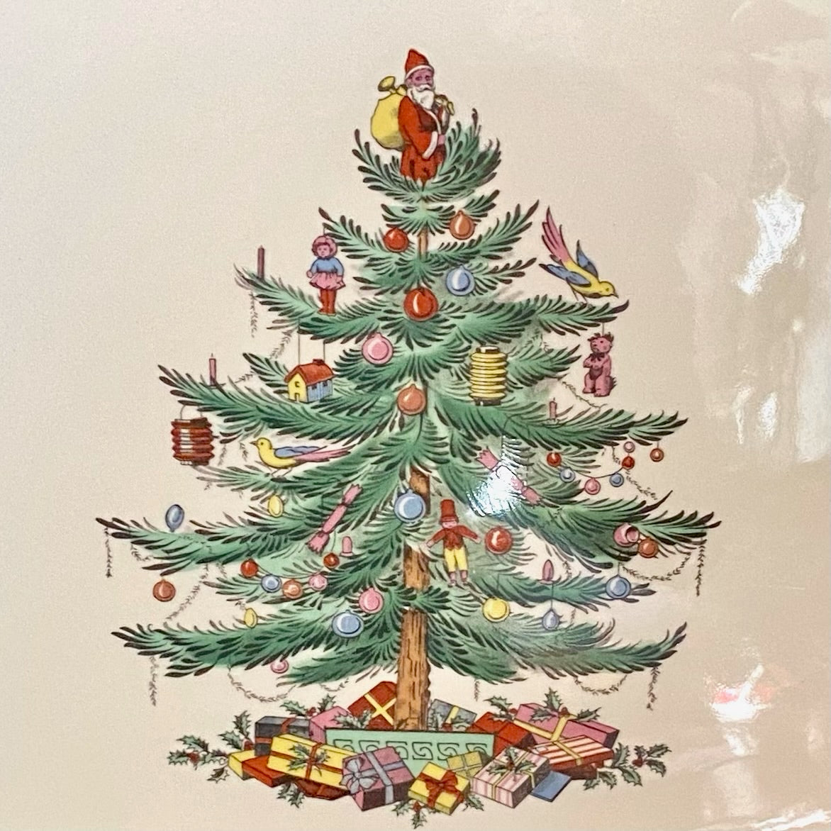 Vintage Spode “Christmas Tree” large serving platter, 16x11”