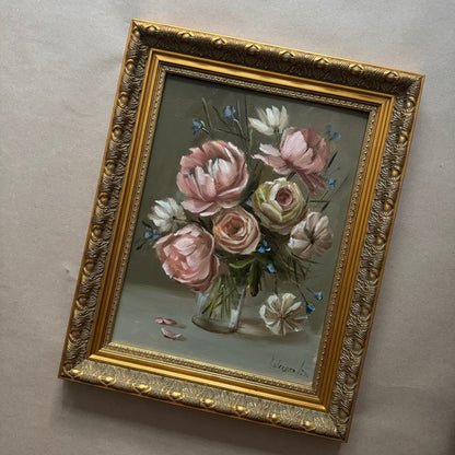 Auction painting floral bouquet