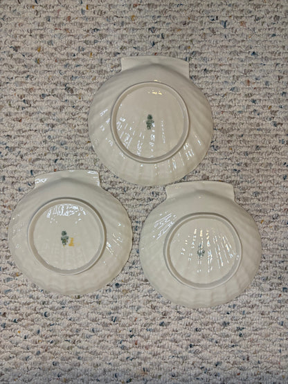 Belleek Irish shell plates set of 3!
