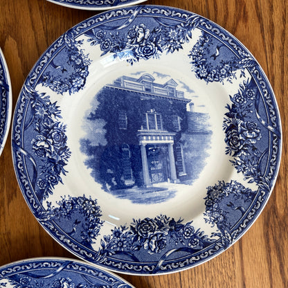 Stunning SET OF 8 WEDGWOOD SALEM COLLEGE BLUE 10.5d  PLATES ETRURIA