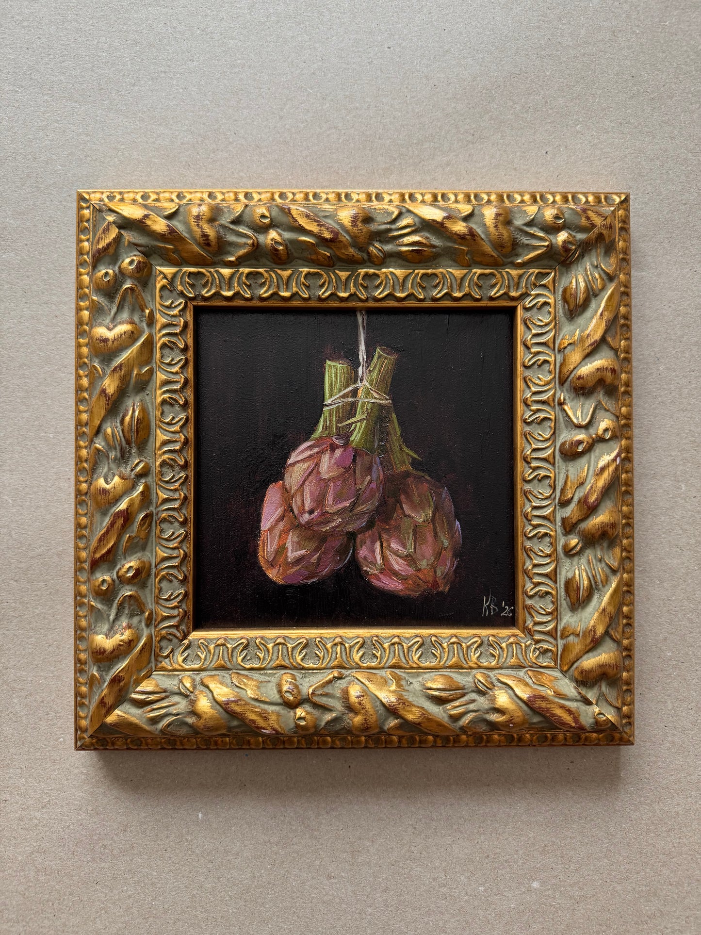 Reserved Original oil on board Artichoke