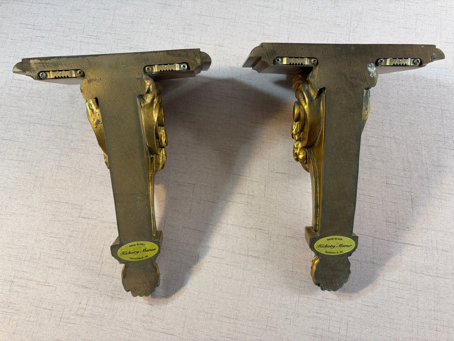 Gorgeous ornate gold sconces pair!