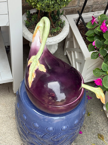RESERVED - LAKEBABS- Vintage Fitz & Floyd Extra Large Eggplant Tureen with Ladle | 3.5 Quart