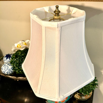 Vintage Famille Noir Matte Black Lamp With Crane Design  20 in