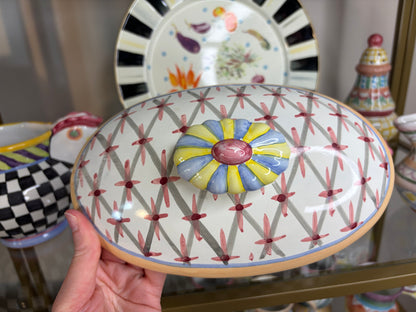 Mackenzie-Childs Piccadilly Chicken 15” casserole dish with lid!