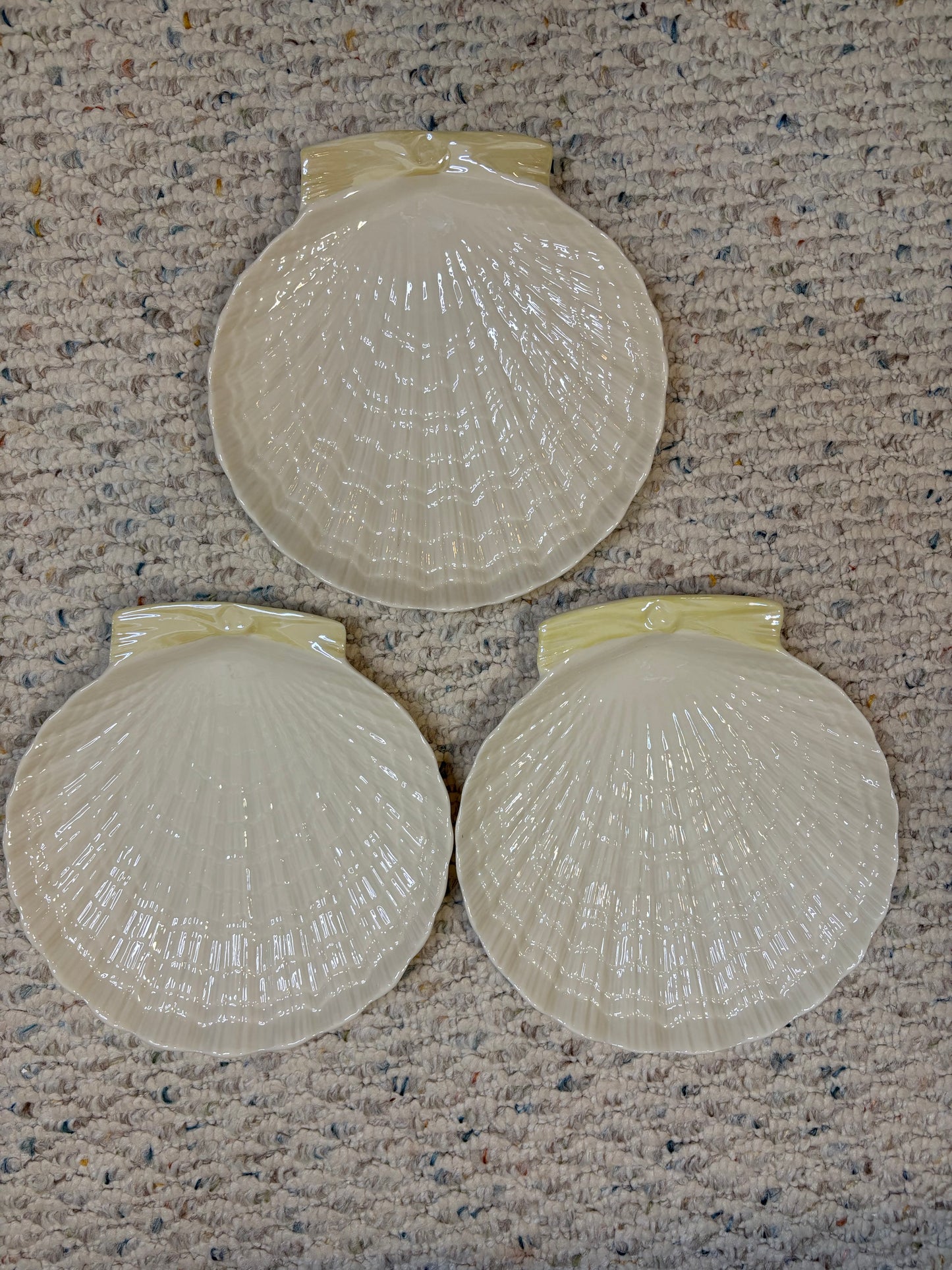 Belleek Irish shell plates set of 3!