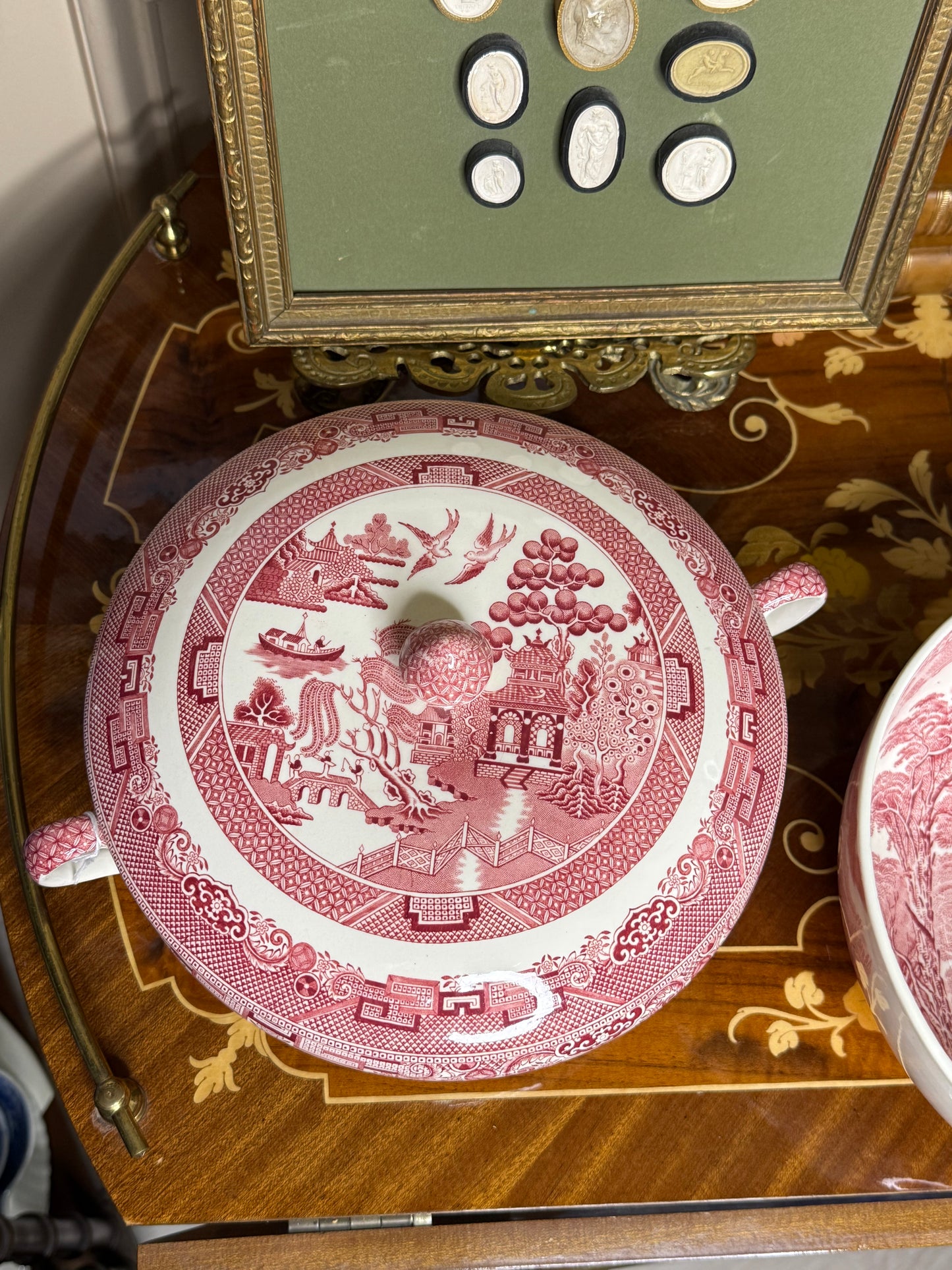 RESERVED - THERESA - RED WILLOW COVERED VEGETABLE DISH