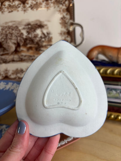 Wedgwood Jasperware cobalt heart shaped trinket dish!