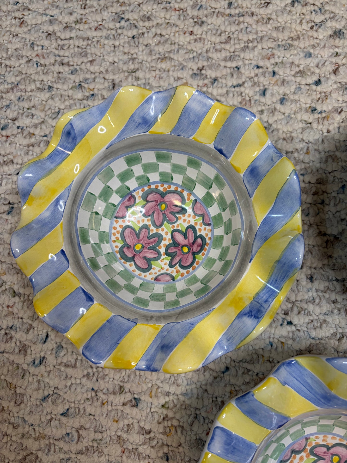 Mackenzie-Childs Myrtle fluted bowls set of 3!