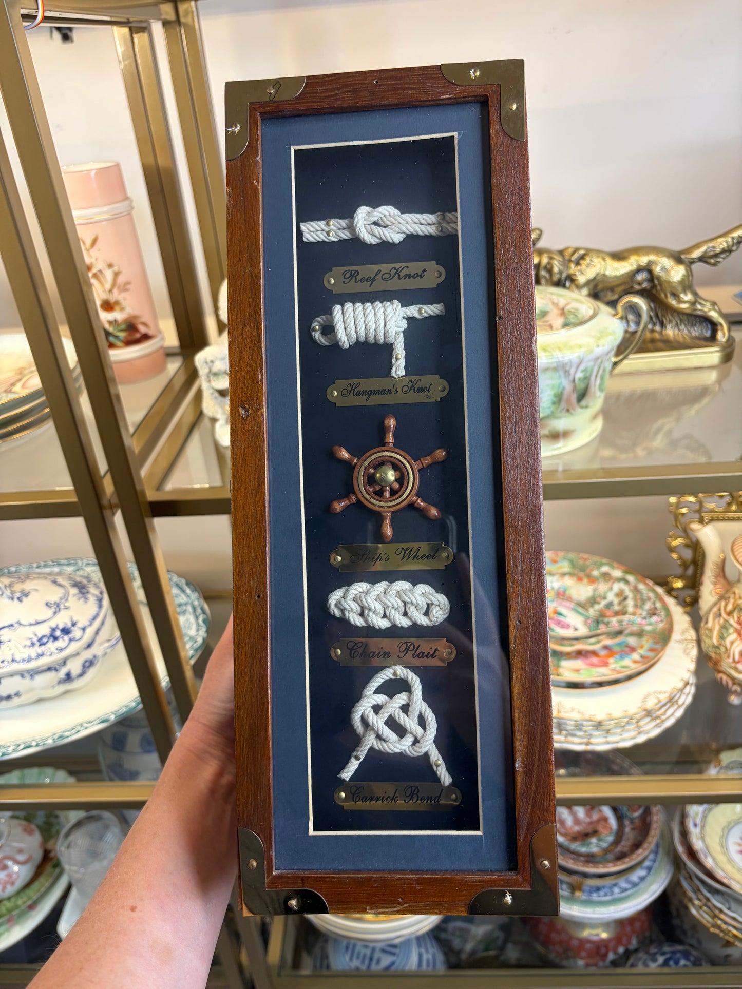 Lovely nautical wooden wine box display holder!