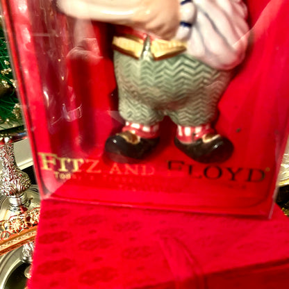 Vintage designer Fitz & Floyd santa clause christmas ornament
