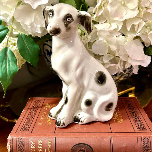 Darling Dalmatian Staffordshire dog style polka dot statue figurine.