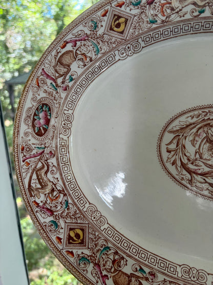 Stunning antique Hope and Carter Borgia deer platter! Circa 1860-1880