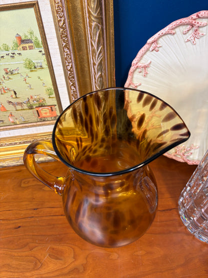 Lovely tortoise shell style glass pitcher!