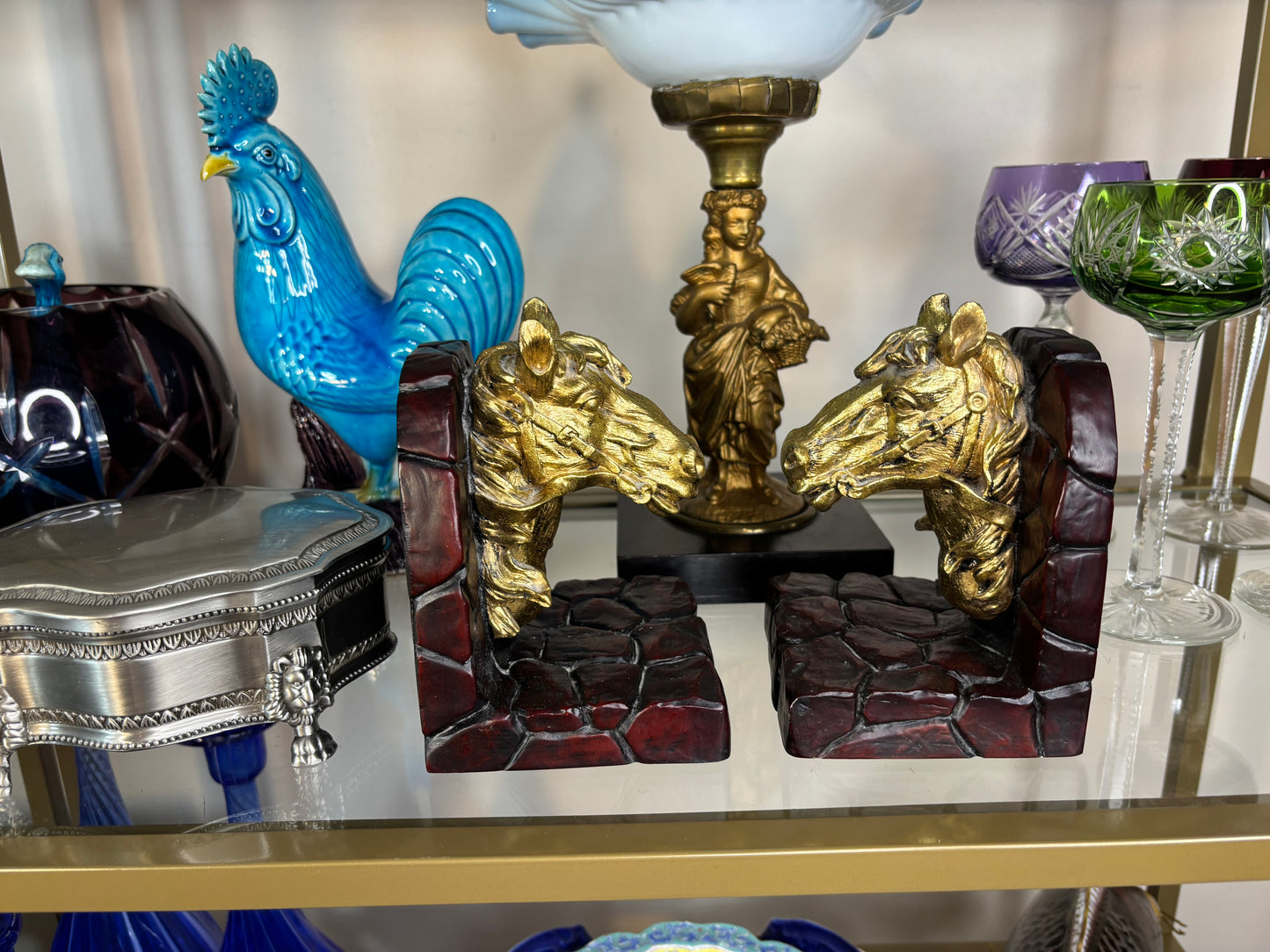 Beautiful horse head bookends pair!