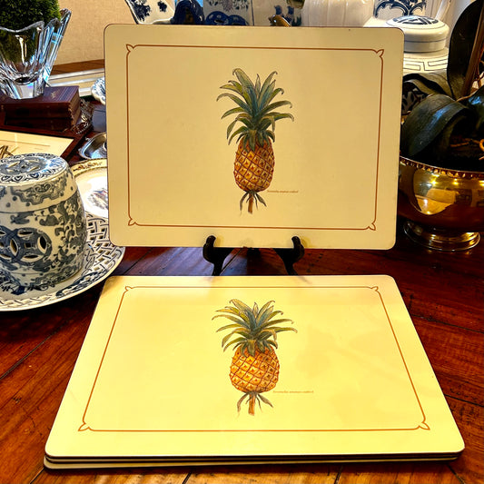 Set of four vintage Pimpernel of England welcoming pineapple  collection of  placemats.